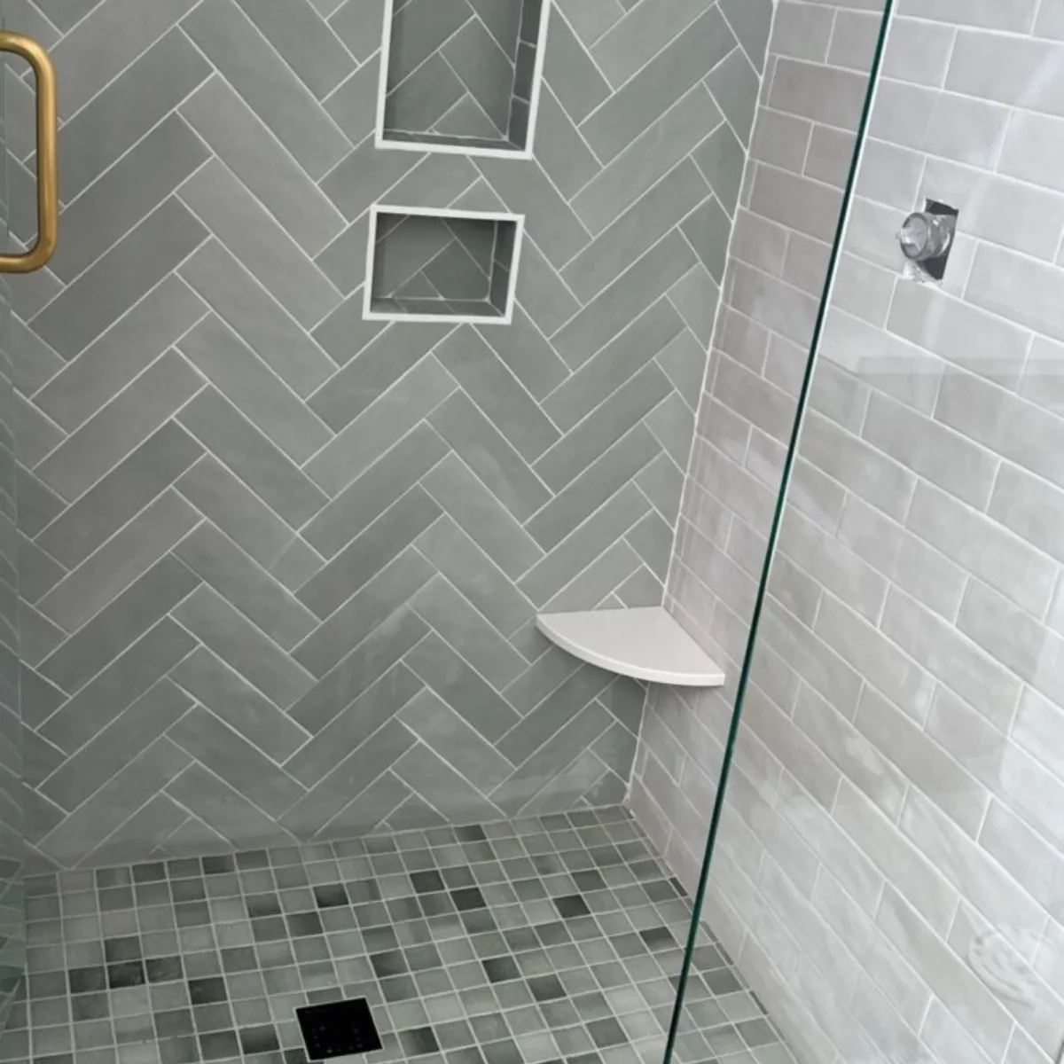 Bathroom remodeling team at work