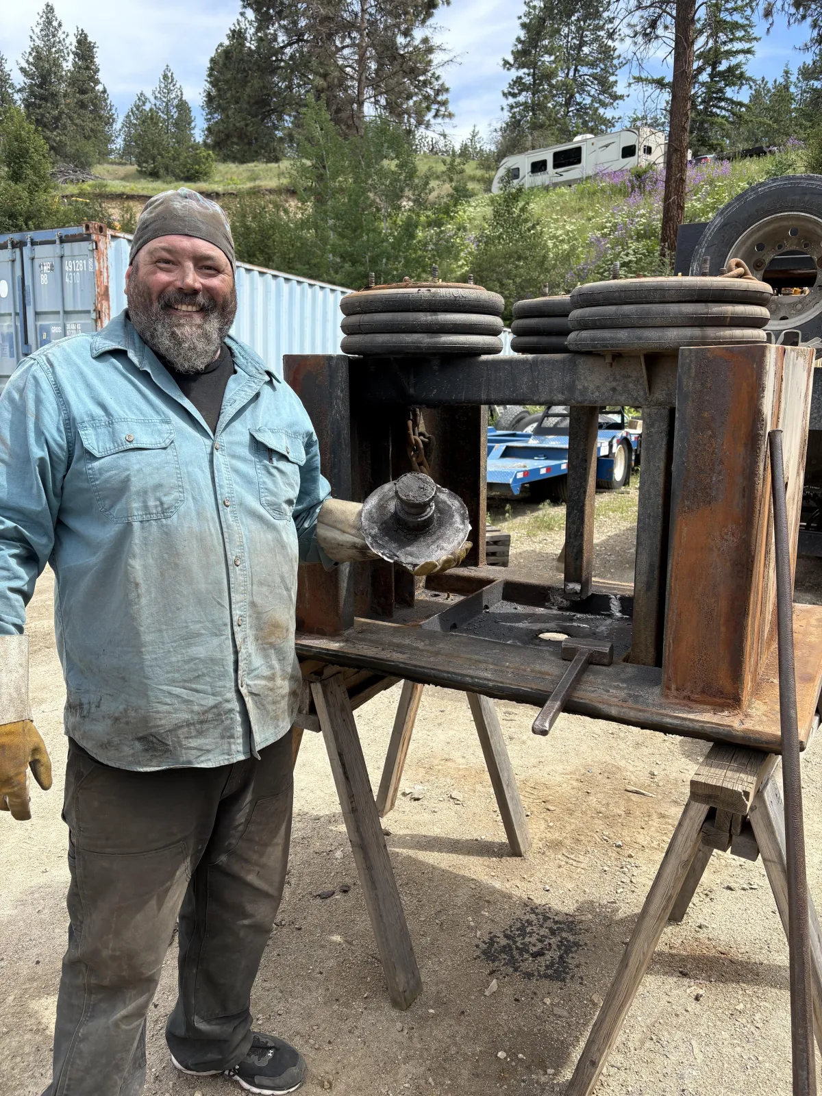Troy Lewis, founder of Bear Metals - on the work site