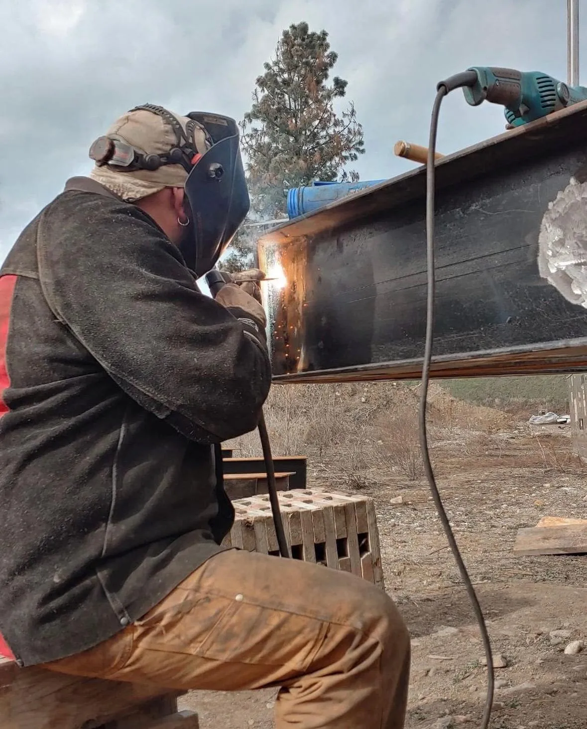 Troy Lewis founder of Bear Metals doing custom welding services i