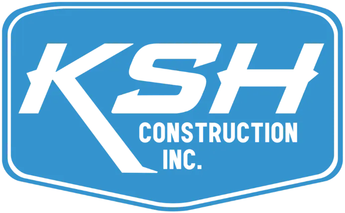 KSH Construction Inc. logo in blue, San Diego luxury home builder