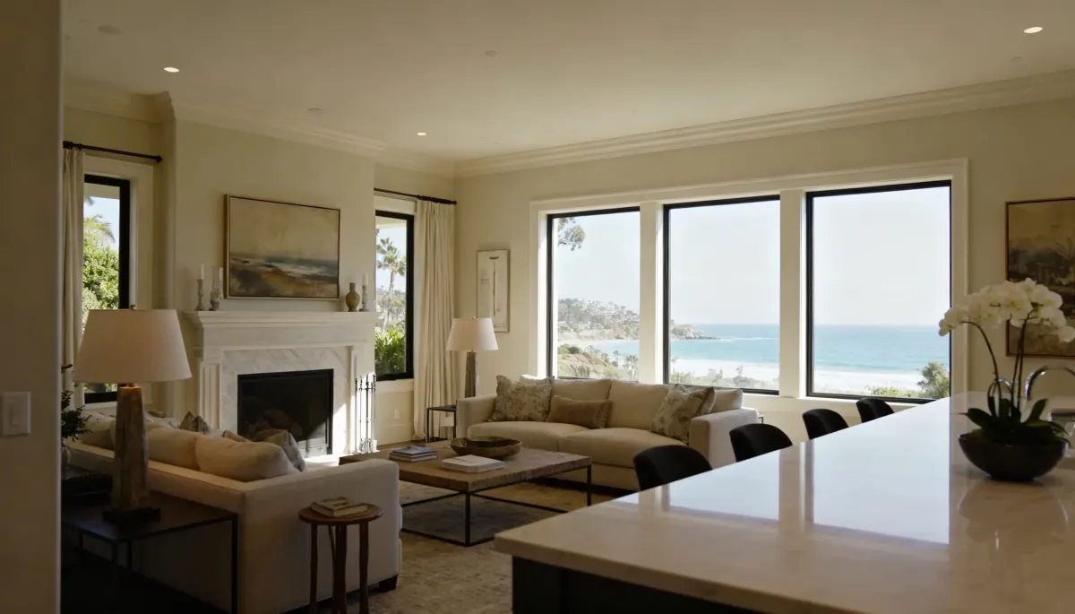 Luxury custom home in San Diego with finished interior, ocean views, and high-end design built by a custom home builder