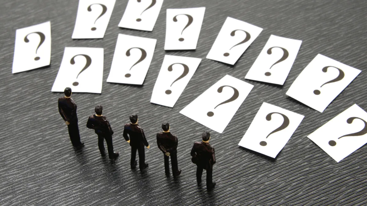 Business people choosing between multiple options and decisions