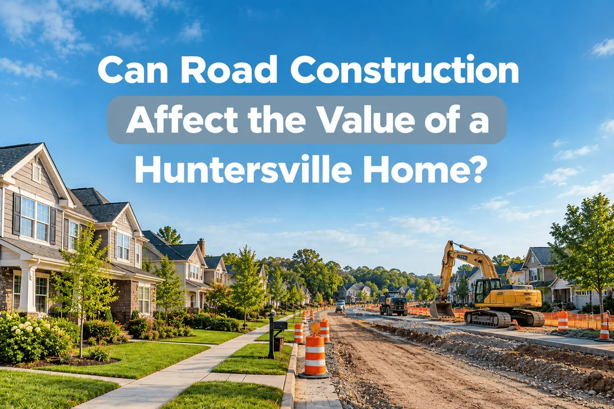 Huntersville home near road construction and its potential impact on property value
