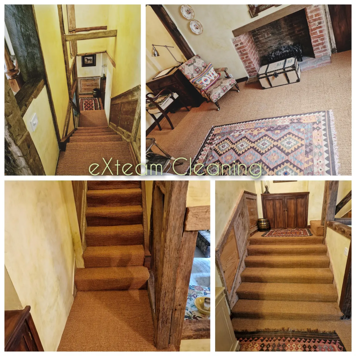 Carpet drying after professional deep cleaning