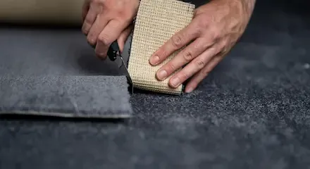 carpet repair in process