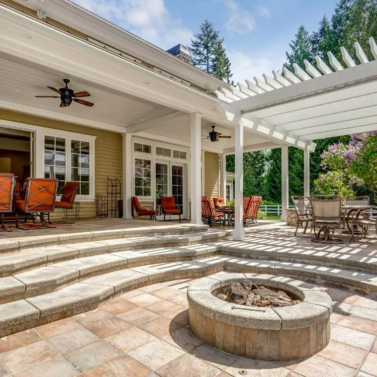 Paver patio with fire pit
