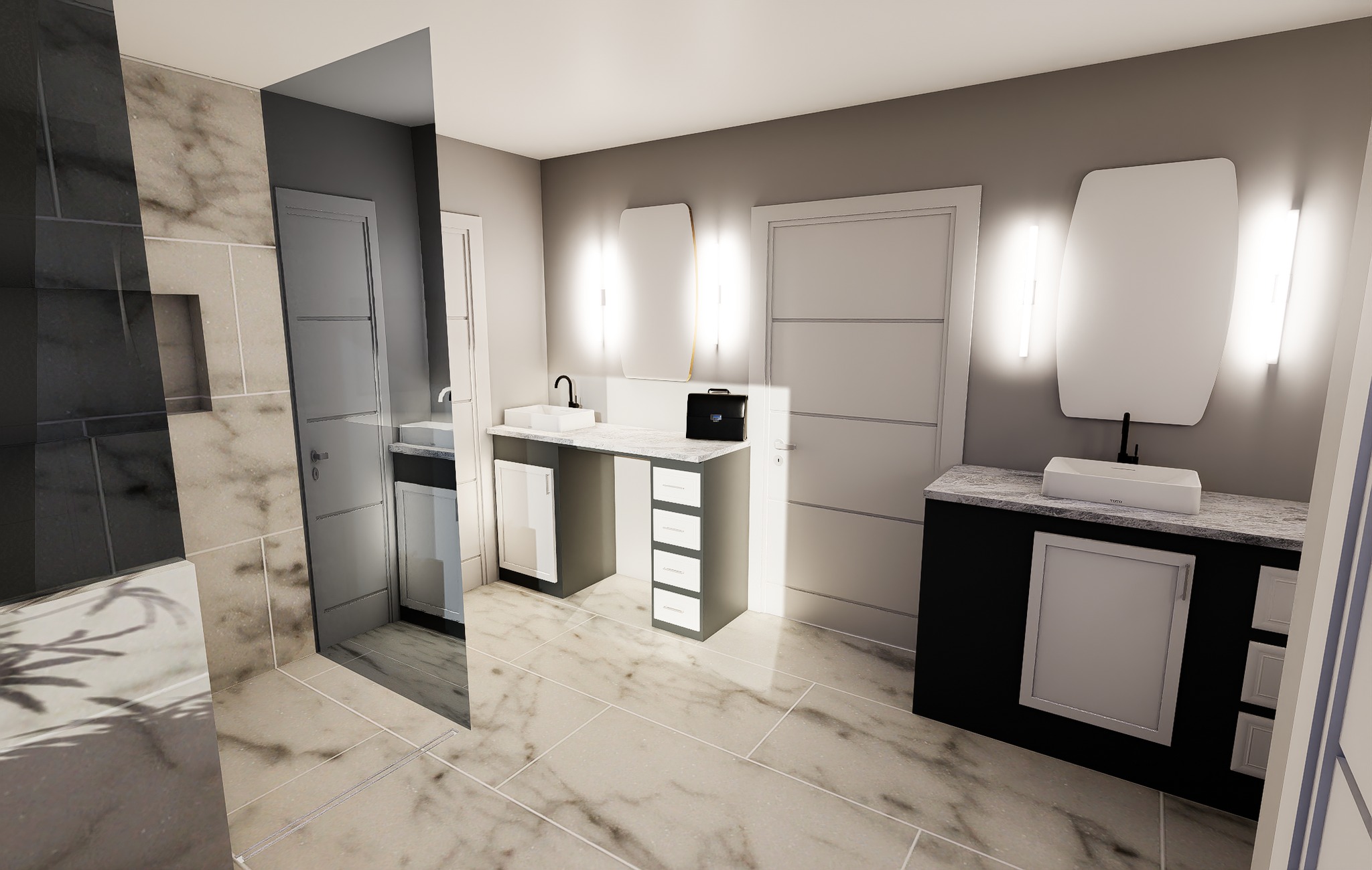 a dining room with a table and chairs