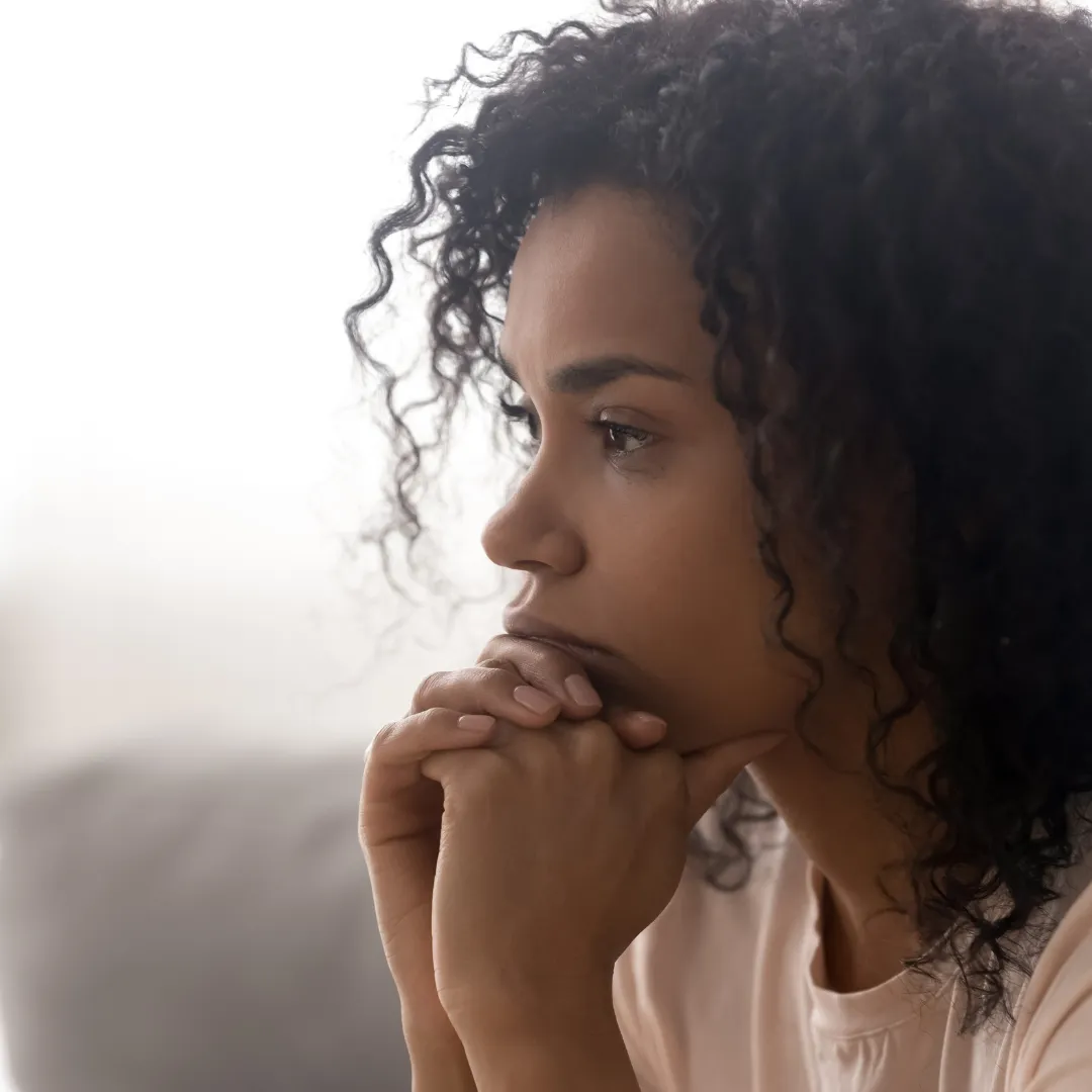 Woman looking off into the distance