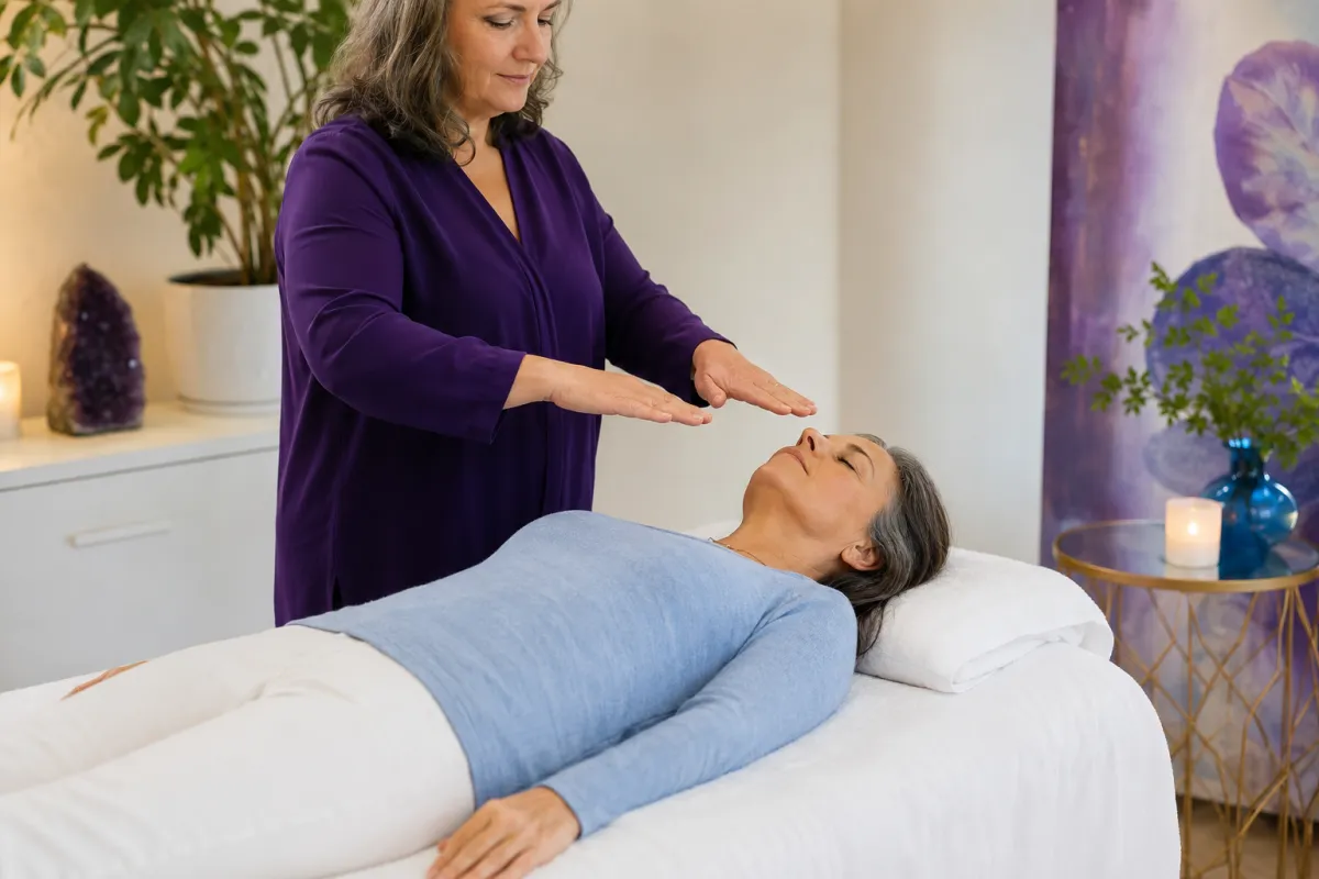 Reiki healing session supporting relaxation and emotional balance