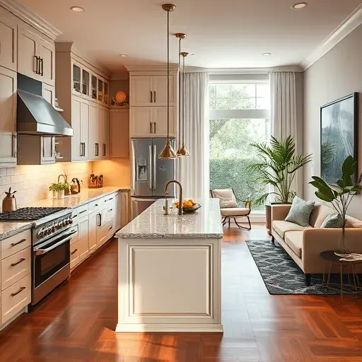 Modern kitchen remodel in Odessa FL featuring custom cabinetry, granite countertops, stainless steel appliances, and vibrant decor.
