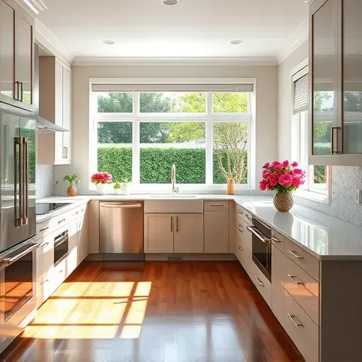 Completed home remodeling in Safety Harbor FL featuring a modern kitchen with stainless steel appliances and quartz countertops.