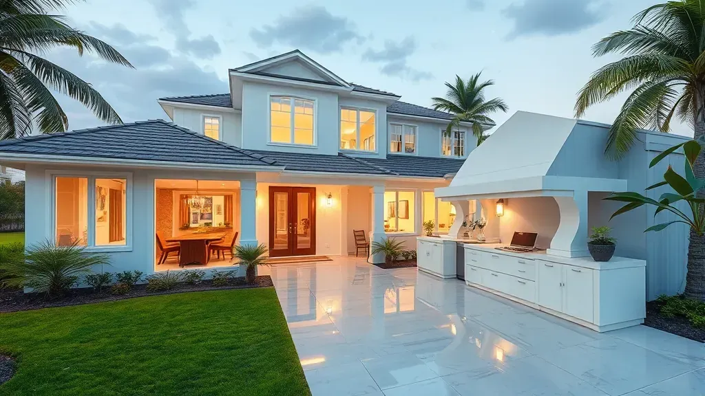 Home Remodeling in St. Petersburg, FL showcasing modern kitchen and living area renovations.