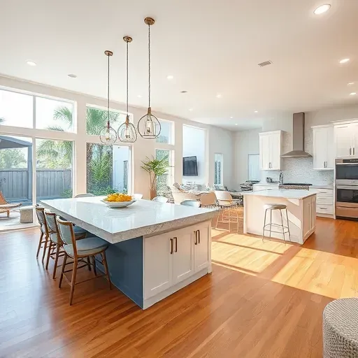 Home remodeling in Tampa showcases modern design elements and vibrant decor in a stylish interior space.