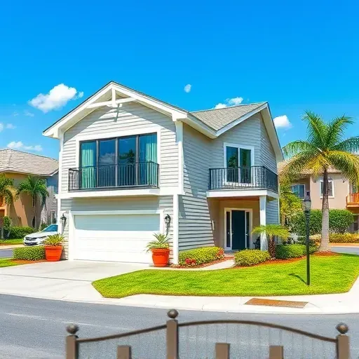Modern home addition in Tampa, FL with stylish porch, energy-efficient windows, and lush landscaping on a sunny day.