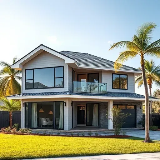 Beautiful home addition in Tampa FL featuring modern design, large energy-efficient windows and lush landscaping.
