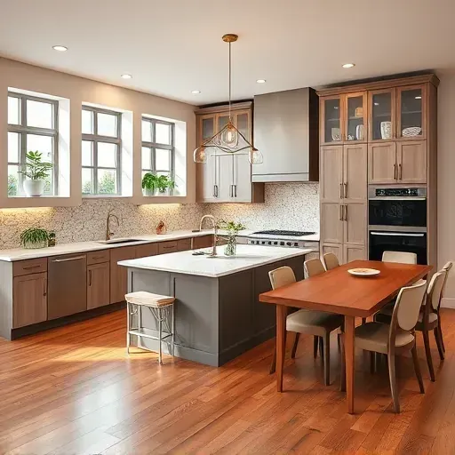 Modern kitchen remodeling in Citrus Park FL featuring elegant cabinetry, quartz countertops, and stylish pendant lighting.