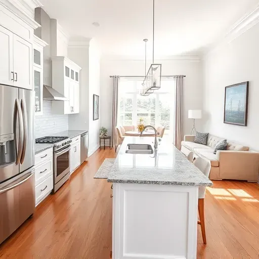 Modern home remodel in Pinellas Park with sleek kitchen, cozy living room, and elegant bright décor details.