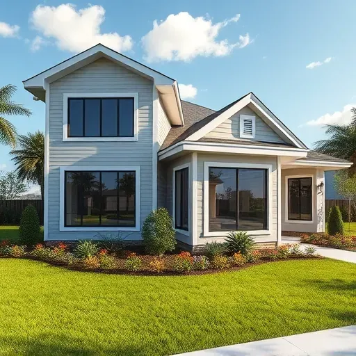 Fresh home addition in Tampa FL featuring modern architecture and lush landscaping under a sunny sky.