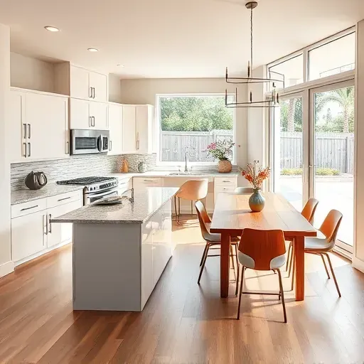 Modern kitchen remodel in South Tampa, featuring sleek cabinetry, granite countertops, and natural light.