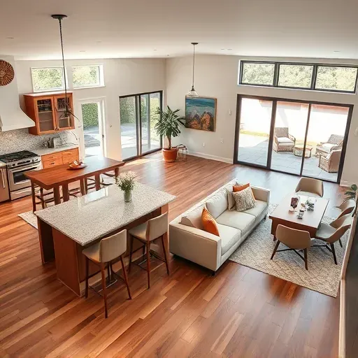 Completed home remodeling project in Trinity FL showcasing an open-concept living space with modern design and inviting decor.