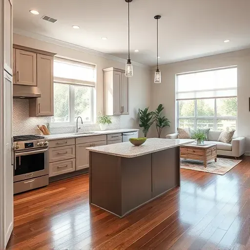 Modern kitchen in Hudson, FL, featuring sleek appliances, elegant cabinetry, and a spacious island with natural light.