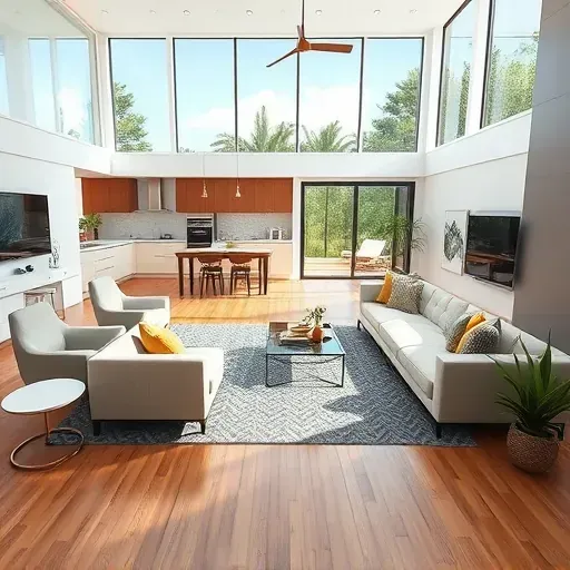 Home remodeling project in Tampa, FL showcasing modern design and stylish interior furnishings without people.