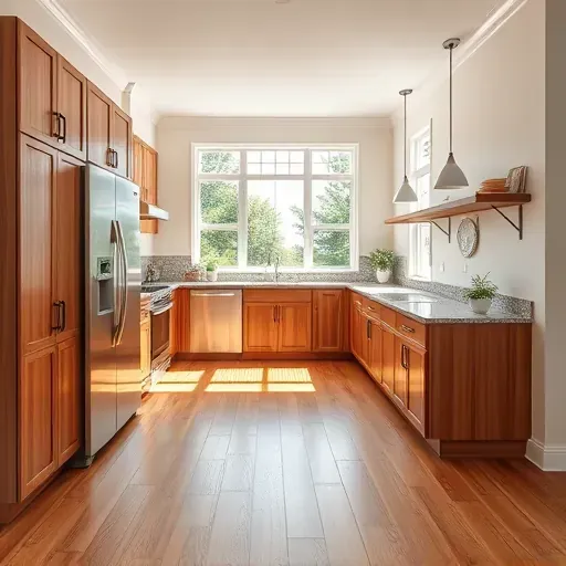 Modern kitchen in Apollo Beach with stainless steel appliances, granite countertops, and natural light illuminating elegant design.