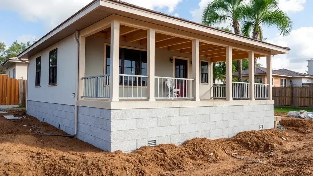 Foundation work for additions projects in Tampa FL showcasing construction and progress on site.