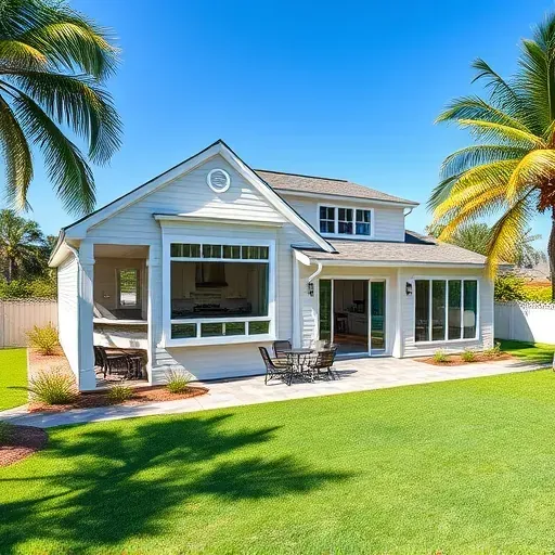 Newly completed home addition in Tampa featuring a modern kitchen, sleek granite countertops, and spacious design.