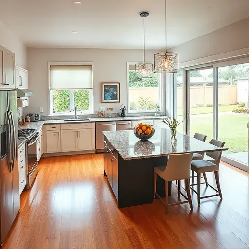 Modern kitchen remodel in Carrollwood FL with granite island, sleek cabinetry, and natural light enhancing decor.