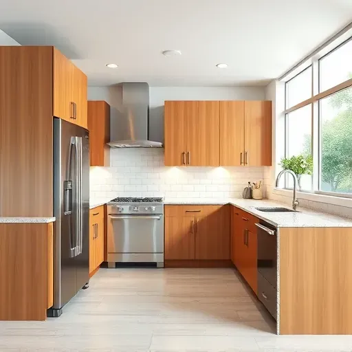 Modern renovated Tampa kitchen with sleek countertops, warm wood cabinets, stainless appliances, subway tile backsplash, and bright natural light