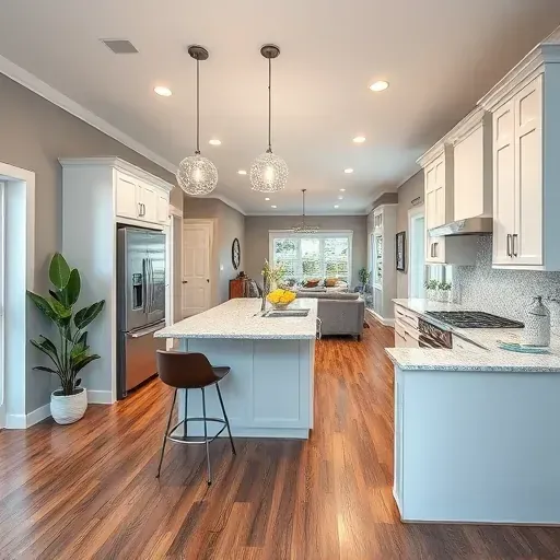 Modern kitchen remodeling in Hudson FL with custom cabinetry, quartz countertops, and open layout for a welcoming space.