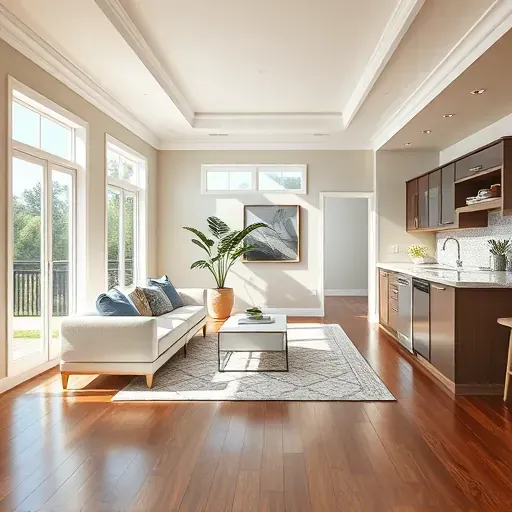 Completed home remodel in New Port Richey FL featuring a stylish living room and modern kitchen with natural light.