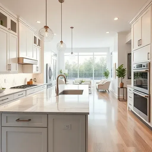 Stunning modern kitchen remodel in Seminole, FL featuring sleek cabinetry, granite island, and natural light.
