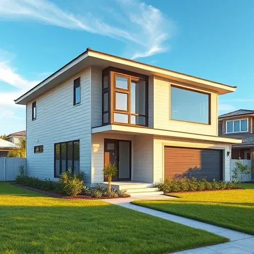 Newly finished second-story home addition in Tampa with modern siding large windows lush yard and clear sky