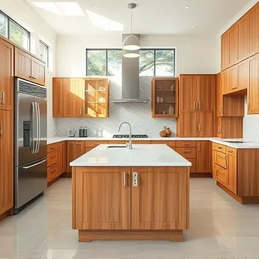 Modern Tampa kitchen with stainless steel appliances granite countertops custom wood cabinets marble island stylish backsplash and natural light