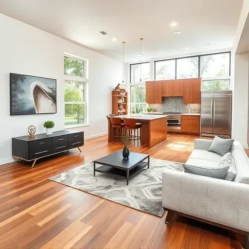 Modern home remodeling in Tarpon Springs FL featuring elegant living space, hardwood floors, and coastal decor.