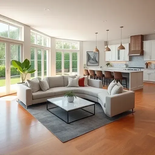Modern home remodel in Lutz, FL featuring bright living space with hardwood floors, sleek kitchen, and natural light.