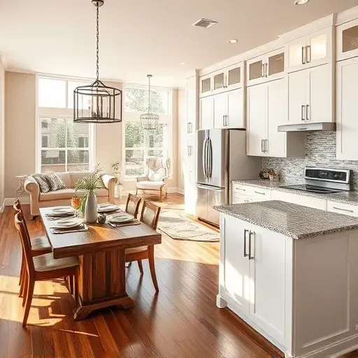 Home remodeling in Wesley Chapel, FL featuring a modern kitchen with white cabinets, granite countertops, and inviting decor.