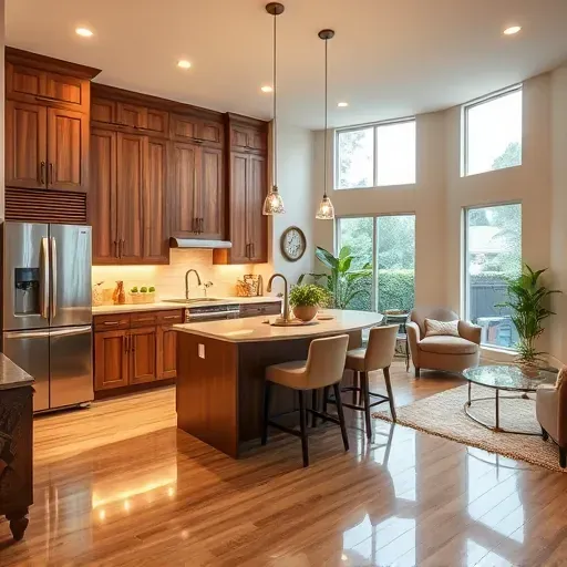 Updated kitchen in South Tampa with modern appliances, sleek cabinetry, spacious island, and natural lighting.