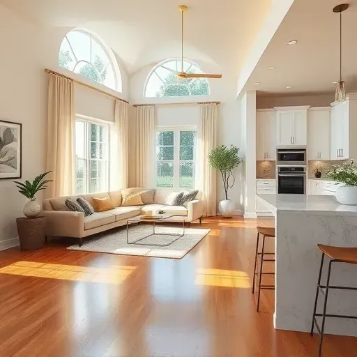 Home remodeling showcase in Seminole, FL, featuring an open-concept living room with modern design elements.