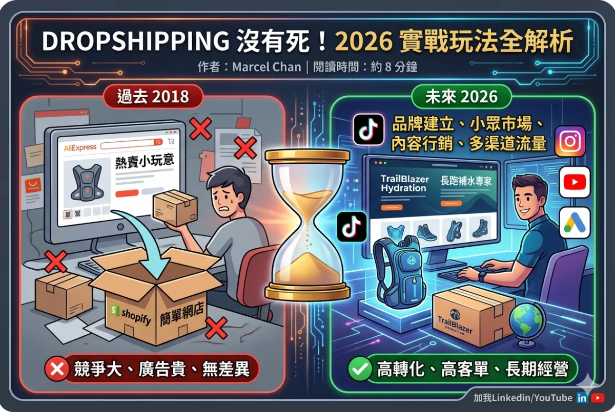 Dropshipping 死咗未?2026 年跨境電商生存指南 | Marcel Chan| MES百萬電商系統 