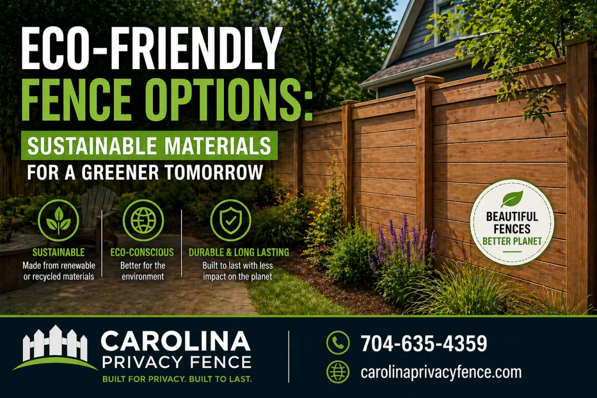 eco-friendly bamboo fence in a sustainable Carolina garden