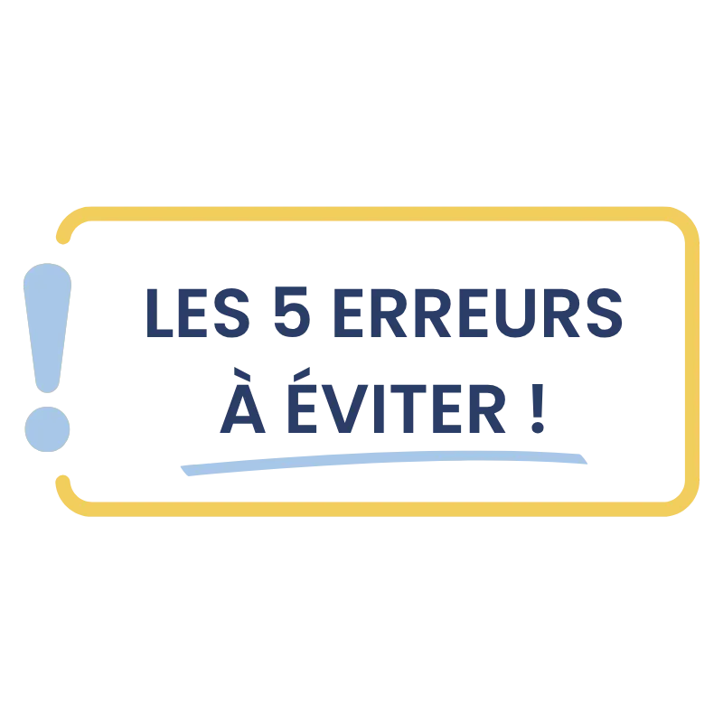 Infographie listant les 5 erreurs à éviter pour réussir comme Assistante Virtuelle.