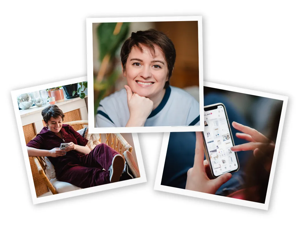 Marthe Déro souriante avec son ordinateur et son téléphone, illustrant le blog Super Assistante dédié au métier d’Assistante Virtuelle.
