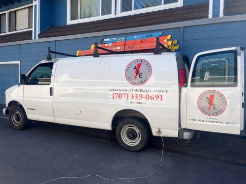 Electrician working on a residential electrical panel in Rohnert Park