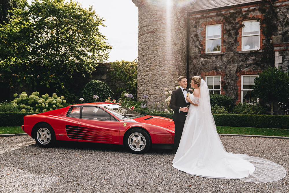 ferrari-testarossa-wedding-Ballymagarvery-Village