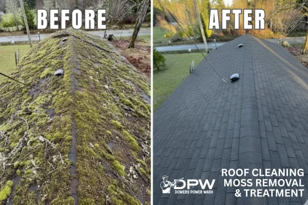 professional Olympia roof cleaning moss removal