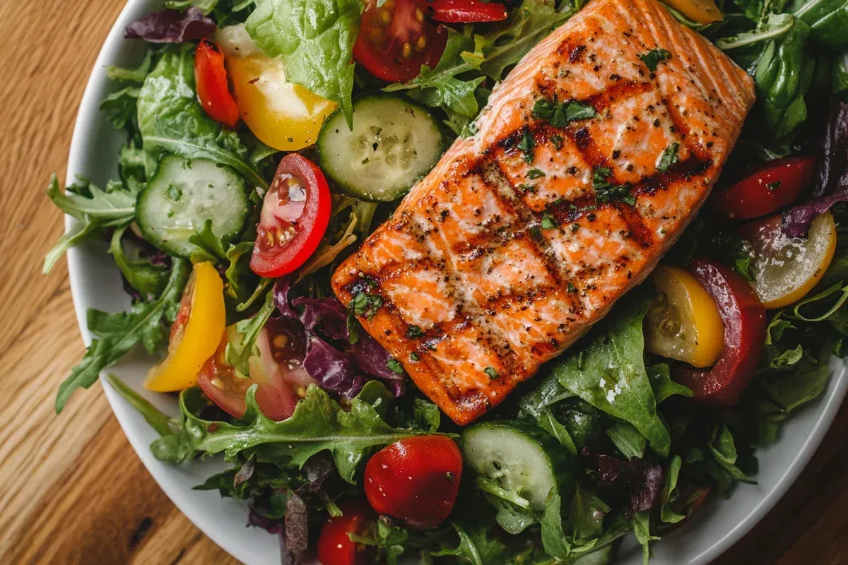 Grilled Salmon & Greens Salad (20 min | Omega-3 Rich)
