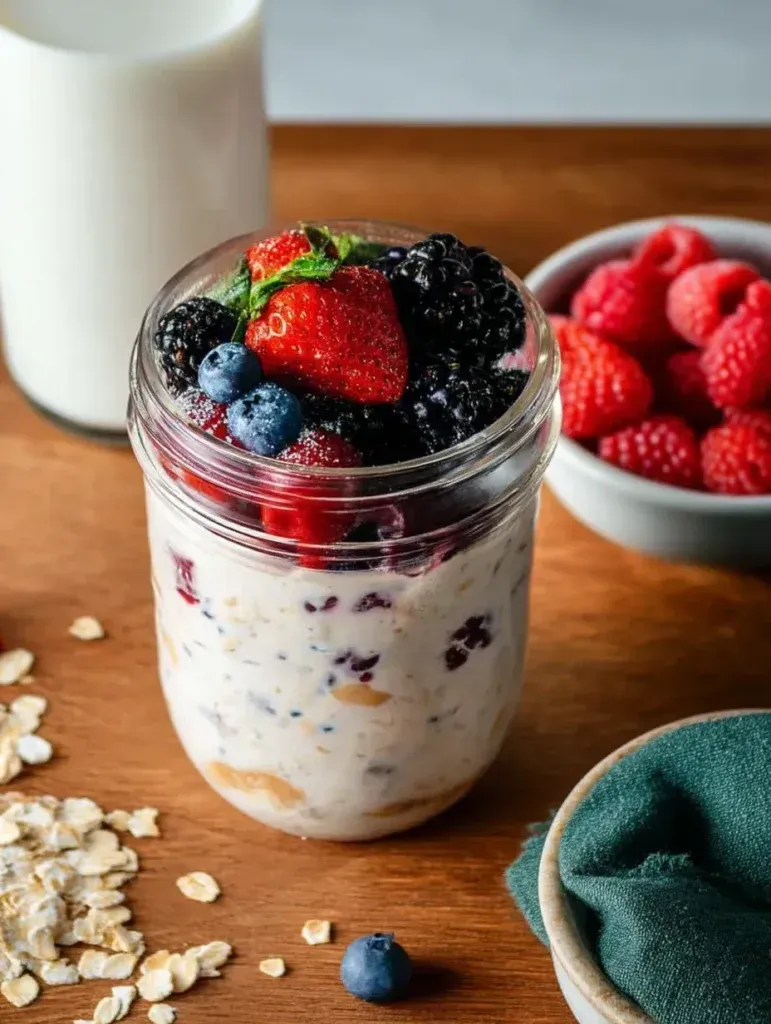 Berry Overnight Oats (5-Min Prep | No Cook | Make-Ahead)